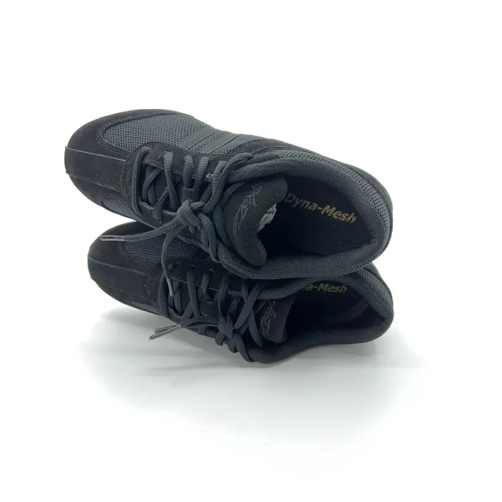 Women's Black Mesh & Suede Lace-Up Dance Sneakers